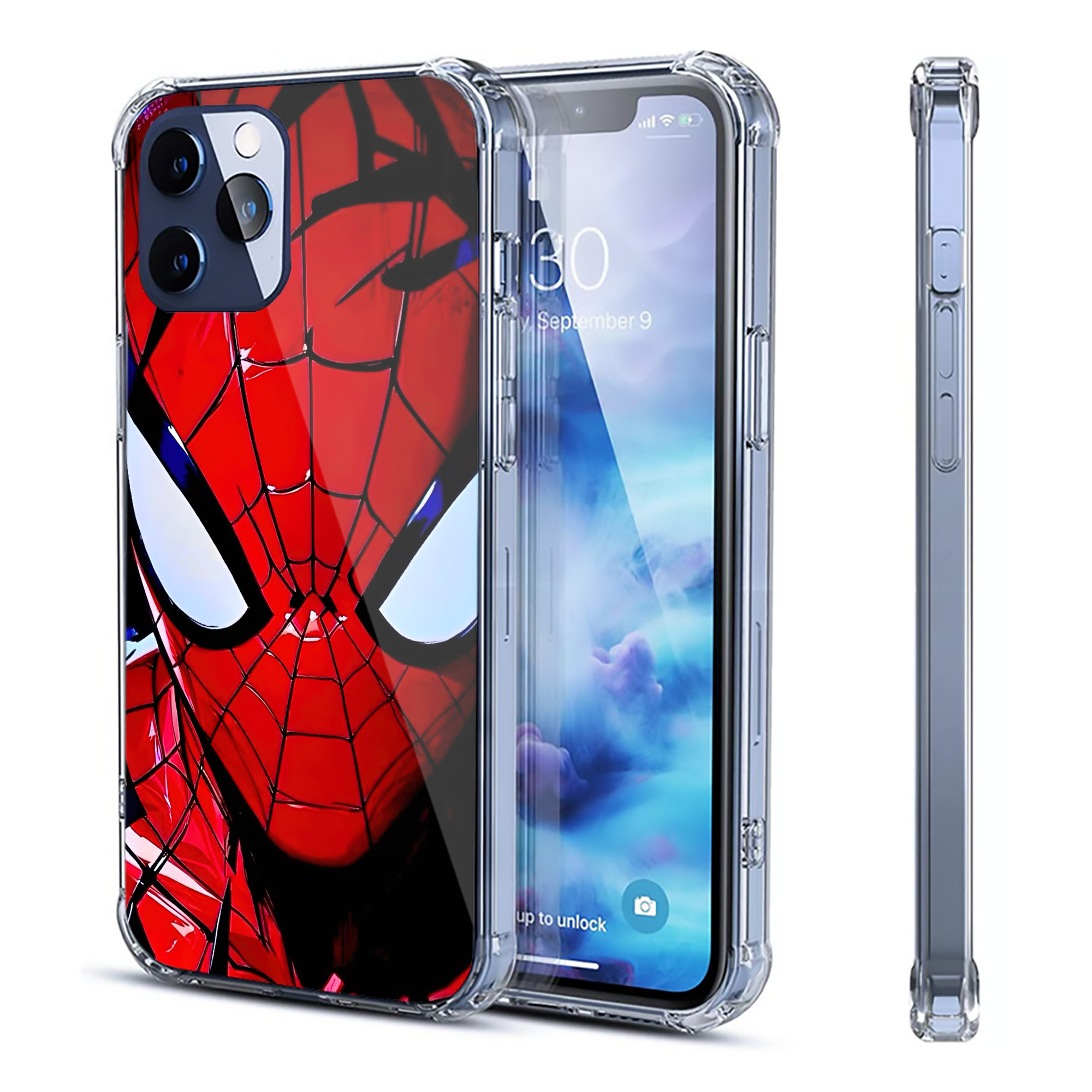 （画像用） Spider Man スパイダーマン 【iPhone 12シリーズ対応】透明スマホケース（クリアソフトケース）